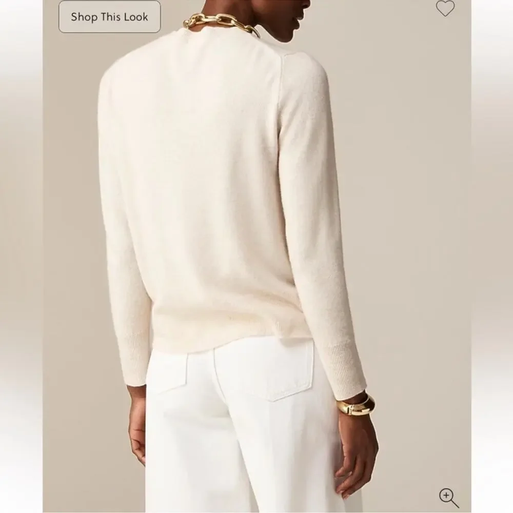 J.Crew Cashmere classic-fit crewneck sweater Heather Natural
